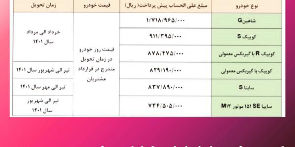 پیش فروش محصولات سایپا