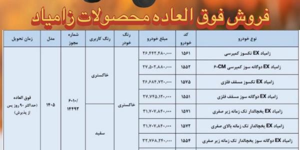 فروش نقدی محصولات زامیاد با کاربری