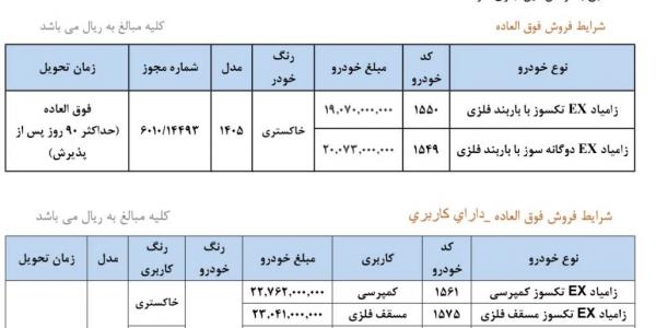 فروش فوق العاده محصولات زامیاد